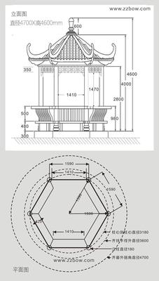 仿古公园六角亭